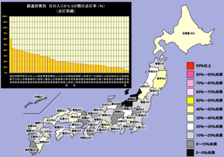全国ヘッドライト点灯状況
