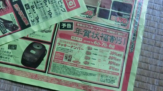 年賀はがきの番号を使ったイオンの割引イベント。