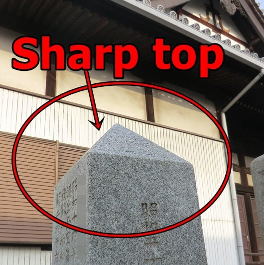 Sharp top gravestone