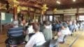 Worshipers hearing at the temple