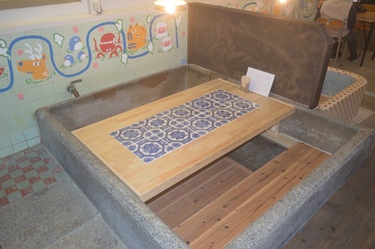 藝術喫茶清水温泉の人気席「湯船席」