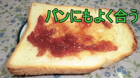 手作りデラウェアジャムはパンに相性が良い。皮もアクセントになって美味しい。