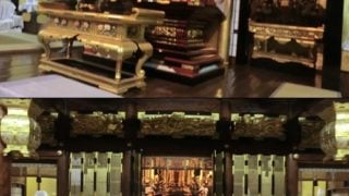 法要後の本堂を片付けした様子