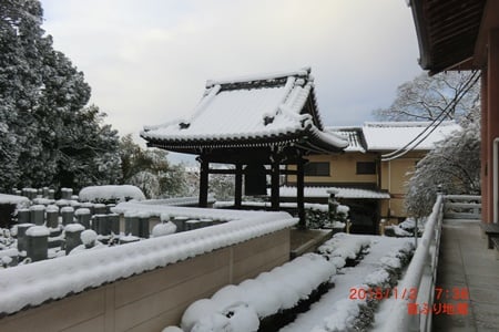 2015年1月大雪の霊山本廟の鐘撞堂