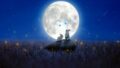 Rabbits moon illustration